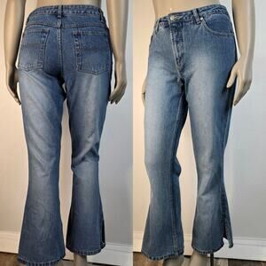 Vintage 90s Y2K Mid to High Rise Bootcut Spit Hem Jeans No Boundaries Size 13